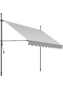 TecTake Toldo plegable para balcón con manivela, ajustable en altura - 250 x 180 cm, gris claro - 404961