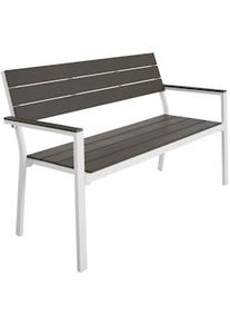 TecTake Banco de jardín Line con estructura de aluminio 128x59x88cm - gris claro/blanco - 403547