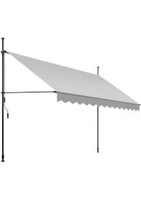 TecTake Toldo plegable para balcón con manivela, ajustable en altura - 350 x 180 cm, gris claro - 404967