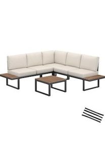 TecTake Conjunto de salón de jardín ELIAR, 4 piezas, con estructura de aluminio - negro - 405344