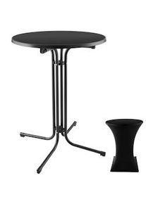 TecTake Mesa alta de bar plegable Eren con funda 90 x 110 cm - negro - 405311