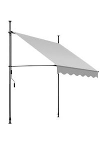 TecTake Toldo plegable para balcón con manivela, ajustable en altura - 150 x 180 cm, gris claro - 404955