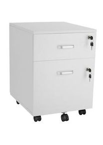 TecTake GmbH tectake Cassettiera con ruote Vagur, 2 cassetti con serratura - bianco - 405459