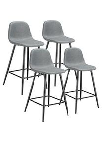 TecTake GmbH tectake Taburete alto WILLOW con respaldo y acolchado - Juego de 4 - 405878