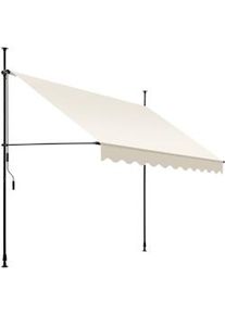 TecTake Toldo plegable para balcón con manivela, ajustable en altura - 250 x 180 cm, beige - 404960