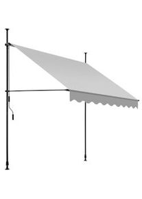 TecTake Toldo plegable para balcón con manivela, ajustable en altura - 200 x 180 cm, gris claro - 404958