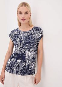 bonprix Női Póló vázlat mintával, kék, 36/38