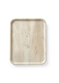 Bandeja de servicio de melamina con diseño de madera clara, Hendi, 330x430mm