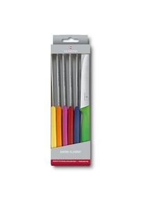 Victorinox Swiss Classic, Set 6 coltelli tavola in colori assortiti in confezione regalo. Lama ondulata 11 cm.