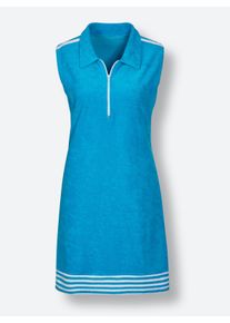 Plantier Dames Zomerjurk van lichte badstof in turquoise ,maat 36/38, Witt, 80% Katoen, 20% Polyester