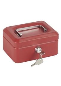 ARREGUI Elegant C9214 Cassetta di sicurezza con chiave | Cassetta Portavalori in acciaio con vassoio Portamonete | Cassaforte portatile 15 cm | Rossa