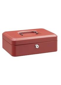 ARREGUI Elegant C9234 Cassetta di sicurezza con chiave | Cassetta Portavalori in acciaio con vassoio Portamonete | Cassaforte portatile 25 cm | Rossa
