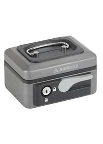 ARREGUI Popup C9716 Cassetta di sicurezza con chiave e pulsante | Cassetta Portavalori in acciaio con vassoio Portamonete | Cassaforte portatile 15cm