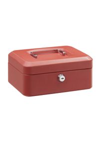 ARREGUI Elegant C9224 Cassetta di sicurezza con chiave | Cassetta Portavalori in acciaio con vassoio Portamonete | Cassaforte portatile 20 cm | Rossa