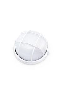 Aplique redondo de aluminio con rejilla BLANCO E27