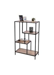 Mobiletto stretto per libreria con 4 ripiani in legno - Libreria - Mobiletto portaoggetti - Marrone