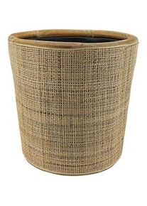 NATURN LIVING Rattan Drypot Blonde - ø 42 x 42 cm - Fioriera sostenibile con interno in plastica riciclata impermeabile - Marrone chiaro