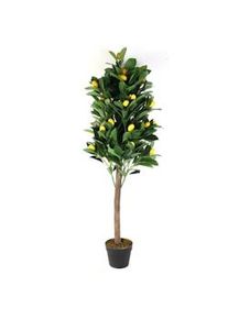 NATURN LIVING Albero di Limone in Plastica - ø 16 x 125 cm - Citrus Limon - Albero Artificiale - Albero che non Richiede Manutenzione - Giallo