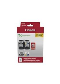 Canon Pg-510/Cl-511 Multipack De 2 Cartuchos De Tinta Originales + 50 Hojas De Papel Fotografico - 2970B017