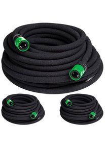Monzana Manguera de riego set de 3 gris/negro 1/2" 15m