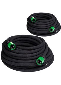 Monzana Manguera de riego set de 2 gris/negro 1/2" 15m