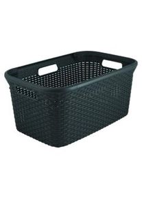 curver Cesto para ropa sucia de ratán 59 x 39 x 27 cm - 45 l gris sintético