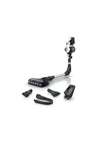 Bosch BBS711W aspiradora de pie y escoba eléctrica Sin bolsa 0,3 L Negro, Acero inoxidable, Blanco