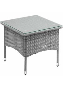 Casaria Polyrotan Bijzettafel Grijs 50x50x45cm