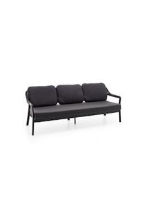 KLULK Divano Da Esterno 3 Posti Martinica In Alluminio Verniciato Antracite Con Intreccio In Corde L 205 x P 75 x H 75 Cm