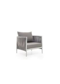KLULK Poltrona Da Esterno Aruba In Alluminio Verniciato A Polvere Bianca Con Intreccio In Corde L 94 x P 80 x H 71 Cm