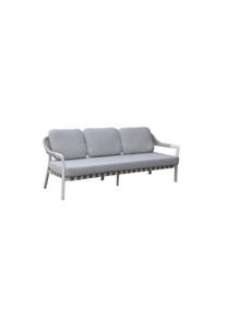 KLULK Divano Da Esterno 3 Posti Martinica In Alluminio Verniciato A Polvere Bianca Con Intreccio In Corde L 205 x P 75 x H 75 Cm
