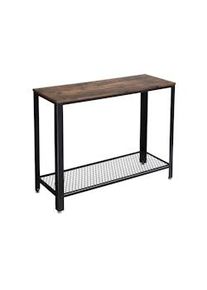 Mesa de console VASAGLE, fácil montagem, marrom rústico e preto LNT80X