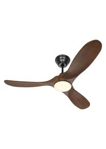Eco Genuino L 122, Ventilador, negro y nogal con luz, CasaFan