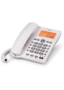 SPC Office ID 2 – Teléfono fijo sobremesa/pared, pantalla iluminada, 4 memorias directas, mute y señal luminosa - Blanco