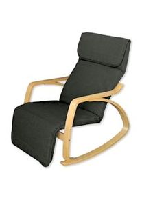 Poltrona Relax Cadeira de Baloiço com Apoio para Pés Mod. ZEN NATURAL PRETO por Yelloo
