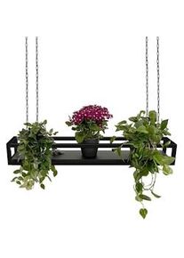 FLOWERS 115 cm PRETO (NERO) Prateleira de Teto Suspensa com Correntes, Ideal como Suporte para Flores, Design de Casa Yelloo