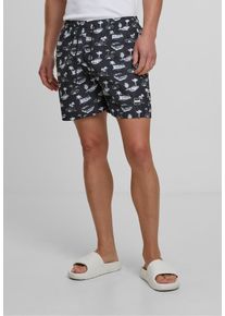 Urban Classics Heren Zwemshorts grijs / zwart / wit XXXL