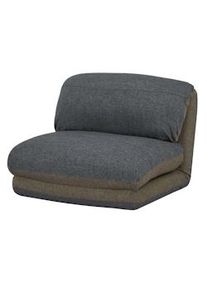 Mendler Poltrona letto pouf relax morbido imbottito HWC-E68 trasformabile tessuto grigio verde