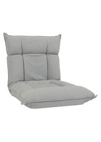 Mendler Sedia da pavimento HWC-N44, poltrona da pavimento cuscino 6 posizioni reclinabili, velluto ~ grigo chiaro