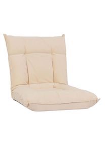 Mendler Sedia da pavimento HWC-N44, poltrona da pavimento cuscino 6 posizioni reclinabili, velluto ~ beige