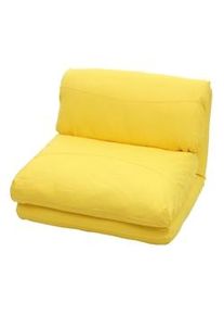 Mendler Poltrona letto pouf relax morbido imbottito HWC-E68 trasformabile tessuto giallo