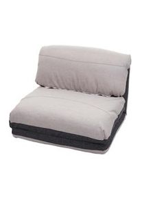 Mendler Poltrona letto pouf relax morbido imbottito HWC-E68 trasformabile tessuto grigio chiaro grigio