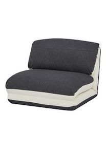 Mendler Poltrona letto pouf relax morbido imbottito HWC-E68 trasformabile tessuto grigio avorio