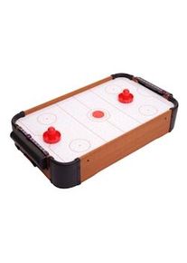 Mendler Mini Air Hockey HWC-J10, jogo de mesa de hóquei em ar incluindo acessórios, madeira 56x30x10cm