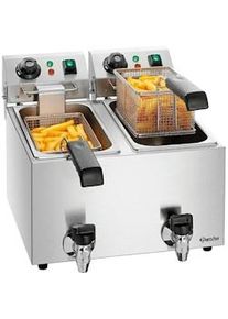 Bartscher Friggitrice doppia in acciaio inox 2 x 4 litri, 4000 W, 220 V - MONO