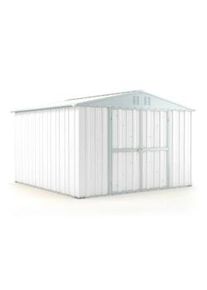 Notek Casetta giardino Box attrezzi in Acciaio Zincato 327x307cm x h2.15m - 145KG - 10,04mq - BIANCO