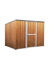 Notek Casetta attrezzi Box garage in Acciaio Zincato 260x185cm x h1.92m - 85kg - 4,81 mq - LEGNO