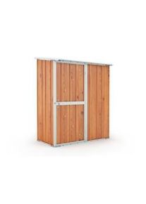 Notek Casetta da giardino in lamiera zincata box acciaio 155x100cm x h 192cm - 50kg - 1,55mq - LEGNO
