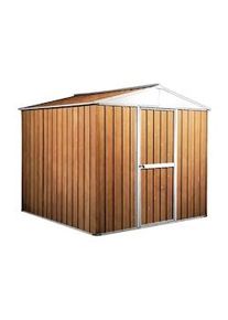 Notek Capanno baracca in lamiera di acciaio casetta giardino porta attrezzi 275x175cm x h 212cm - 87 kg - 4,81mq LEGNO