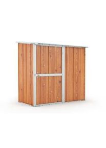 Notek Deposito da giardino per attrezzi in lamiera di acciaio zincata 174x100cm x h 182cm - 43kg - 1,74mq - LEGNO